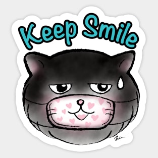 Keep smile black cat Sticker